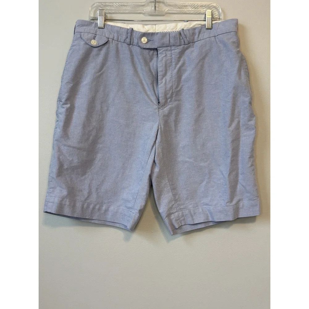 Polo Ralph Lauren Light Blue Cotton Chino Shorts Dog Embroidery Men's 36 Preppy